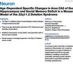 Age-Dependent Specific Changes in Area CA2 of the Hippocampus and Social Memory Deficit in a Mouse Model of the 22q11.2 Deletion Syndrome
