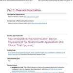 PAR-18-941- Neuromodulation-Neurostimulation Device Development for Mental Health Applications (R21 Clinical Trial Optional)
